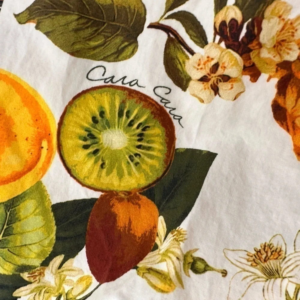 Cara Cara Goldie Fruit Print Cotton Poplin Romper Girls Kids Size 10 - Picture 2 of 5